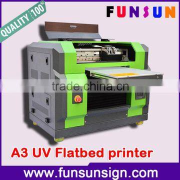 high quality a4 a3 size uv flatbed printer with cmyk white color dx5 head