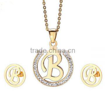 High quality 316l stainless steel alphabet letter jewelry letter design gold jewelry