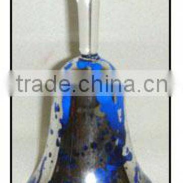 Hand Painted Decorative Silver-blue Hanging Glass Bell