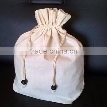 muslin drawstring bag/ Natural cotton drawstring packaging pouch.