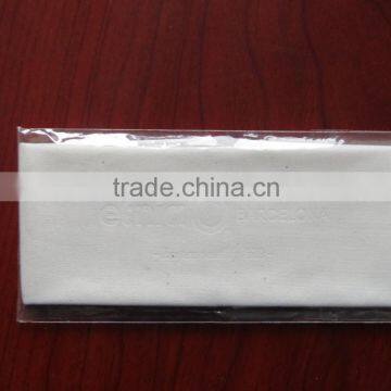 individual packing opp pouch,white microfiber lens cloth, folding packing,embossing logo