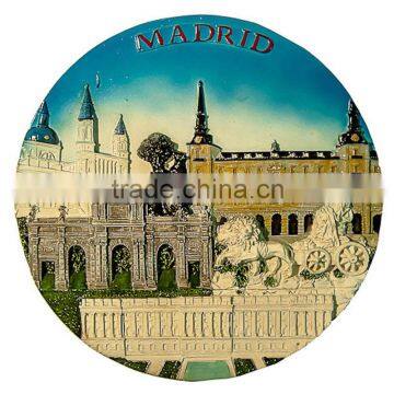 custom souvenir 3D ceramic decorative plate crafts Spain. Madrid (Diameter 17 cm