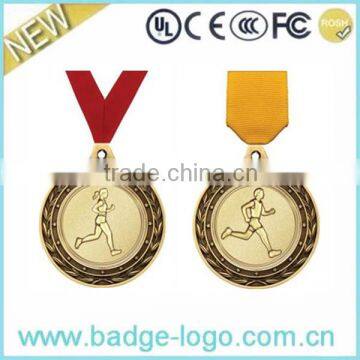 Antique Running Award Medal, Wholsale Zinc Alloy Medal with Ribbons