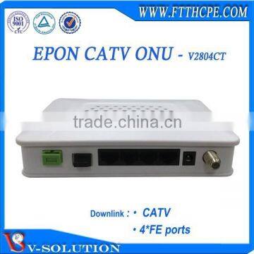 4FE+CATV GEPON ONU CATV Receiver Fiber Optical Node compatible with ZTE/Huawei OLT