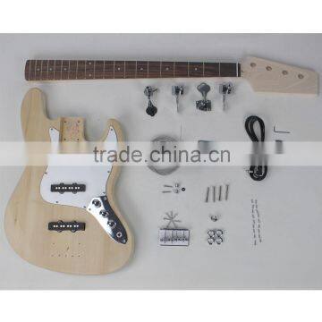 Hot sale unfinished 4 string electric bass kit guitar