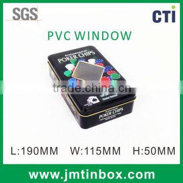 POKER CHIPS TIN BOX WITH PVC WINDOW