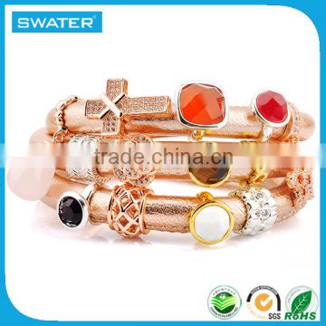 Fashion Women Jewelry 2016 Genuine Wrap Leather Charm Bracelet Wholesale