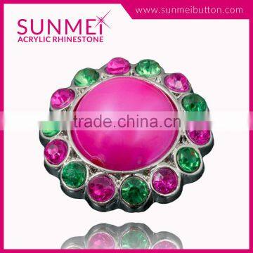 Hot Sale New Products for 20mm Rhinestone Plastic Flower Buttons for Garments