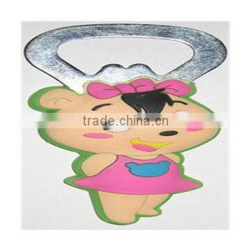 custom lovely baby shape metal bottle opener with pvc coats