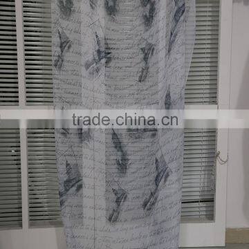 Popular children bedroom printed organza sheer curtain fabric for interior decor