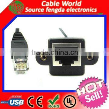 Popular wholesale panel mount RJ45 lan cable ethernet cable with screw