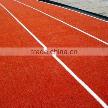 Finished products of red playground track artificial grass with white line artificial grass