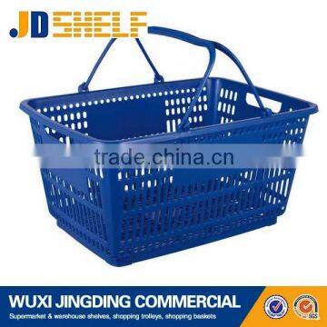 Supermarket small shopping plastic basket with handles