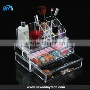 Clear Jewelry Cosmetic Holder acrylic makeup organizer with drawers Storage Display Organizer Box