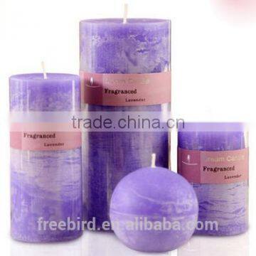 wholesale religious red; blue; white eco-friendly scented pillar candles