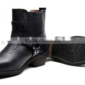 Cowhide Leather Fashion Men and Women Western Ankle Boots Botas Factory photo-5