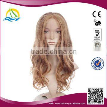 Factory price High Temperature Fiber long colorful lace front wig