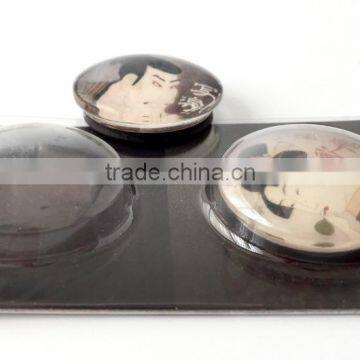 reliable quality custom souvenir glass magnet gifts Promotional skin packing glass fridge magnet