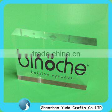 free standing square custom lighted printed clear acrylic recycled glass block for logo show wholesale