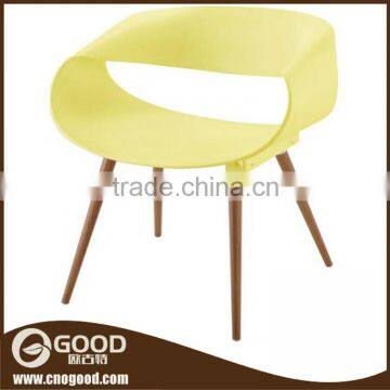 Cheap Wooden Legs Chair Plastic Round Chair