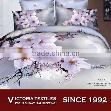 spring flower 3d reactive printed twill pure cotton comforter bed cover sets