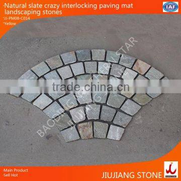 natural slate fan pattern mat mesh stone