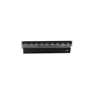 Cable Management Horizontal Front Only Slotted Duct Black 2u