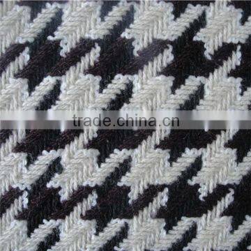 houndstooth and yarn wool fabric