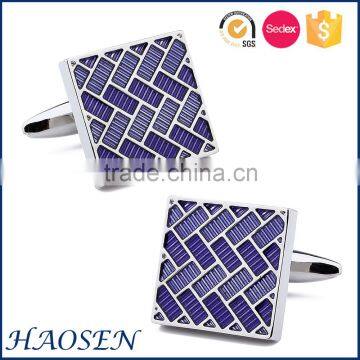 Highest Quality Fashionable Purple Enamel Cufflinks For Groom