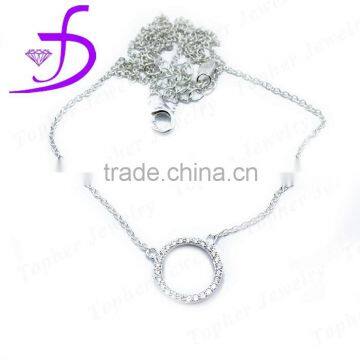 Custom 925 sterling silver micro pave zircon charm necklace