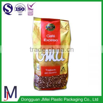 Wholesale Custom Aluminum Foil Coffee Bean Packing Bags with Valve / 1kg side gusset coffee bean bag plastic