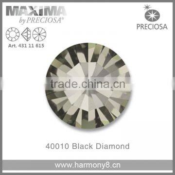 Original PRECIOSA MC Chaton Maxima, Black Diamond Point Back Rhinetsone