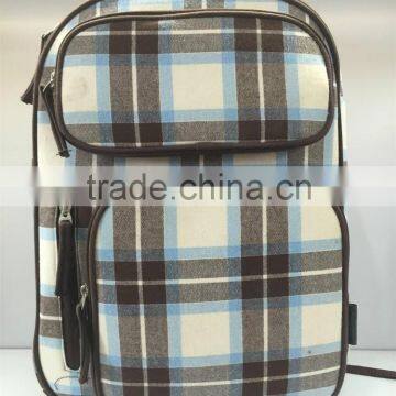 2016 Hot sales young & fashion plaid sport backpacks bag for teenagers,brown,YX-SP-02