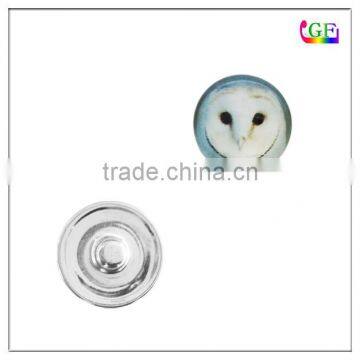 Owl Alloy snap button pendant