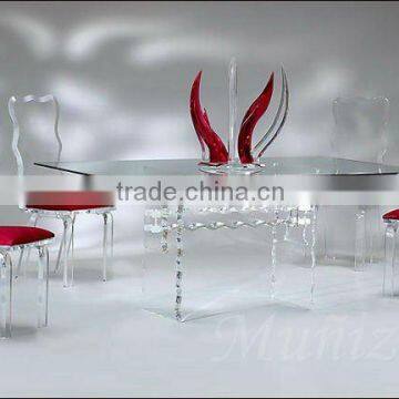 acrylic lucite H dining table base