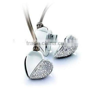 Jewerly heart sharpe pendent quality 64GB usb flash drive wedding gifts