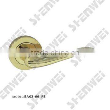 BA02-66 PB brass door handle on rose