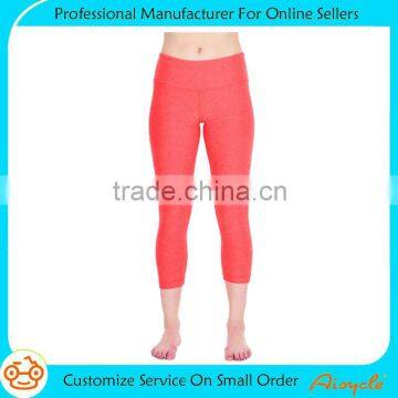 Women's Blank Plain Custom Yoga Capris With Hidden Pocket