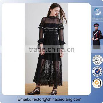 2016 fashion ladies elegant lace silk dress sexy dress