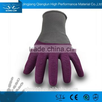 QL latex labour knitted hand gloves dipped abrasion resistant rubber