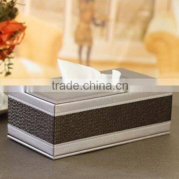 Alibaba wholesale European tissue boxes, luxury leather silver tissue box