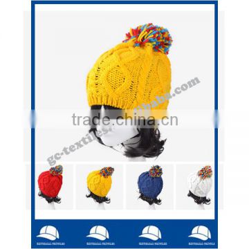 In stock new product china manufacturer OEM CUSTOM LOGO winter acrylic women cute beanie hat and cap