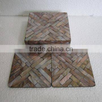 Unique design lacquer coasters with mother of pearl from Vietnam