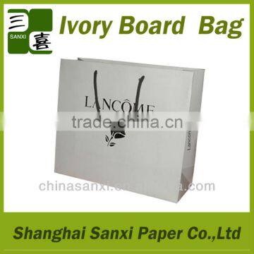 First class hotel package shaped printed paper bag with glossy finish