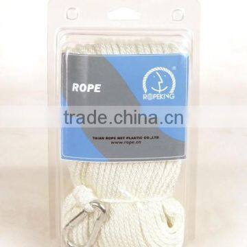 Nylon solid braided Anchor Line with Zinc Hook