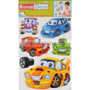 2 x Fantastic Removable Boys Wall Bedroom Room Stickers - Cute Cars Design