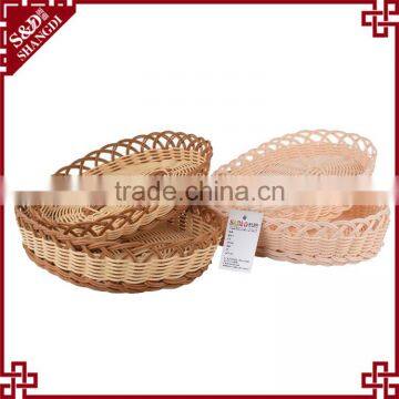 Hot Sale Plastic Woven Rattan Basket Food Bread Snack Display Stands Popcorn Box photo-3