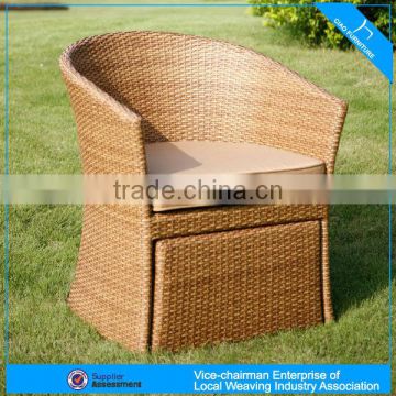 Wicker patio furniture garden rattan chair with ottoman (9082)