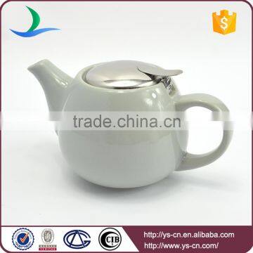 China Supplier Grey Ceramic Teapots Wholesale With Infuser Basket photo-5