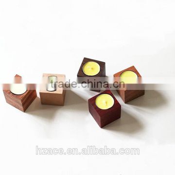 Solid wood candle holders, wooden cube candle holders, home decoration,square candle holders